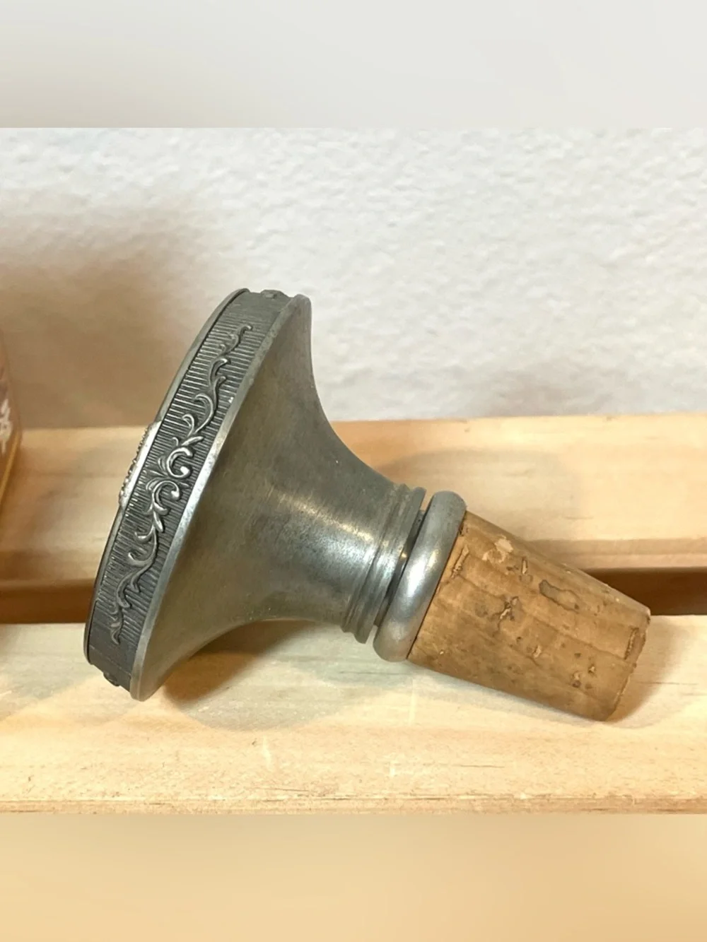 Convertible Wine Stopper Pourer  Pewter & Cork Alte Meister | Used in OG Box